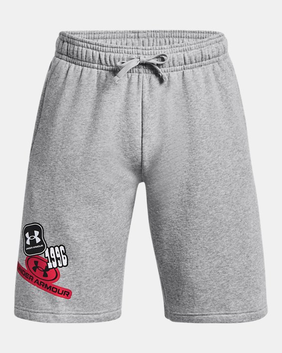 Men's UA Rival Fleece Graphic Shorts, Gray, pdpMainDesktop image number 4